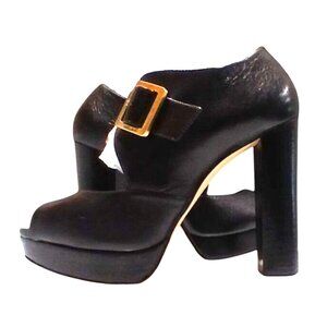 Michael Kors Womens Chunky Platform Leather Heels Women 6 Biker Goth Edgy Eleni